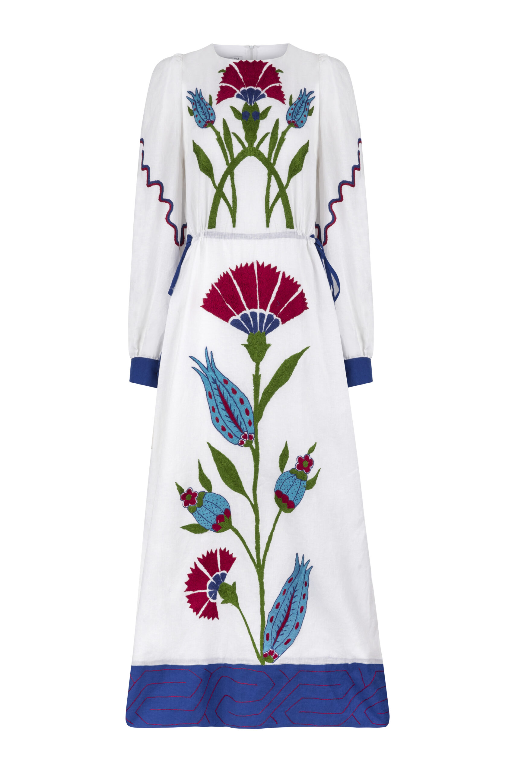 Linen dress “Garden of carnations”